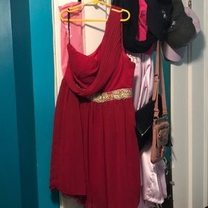 Red knee length dress